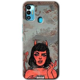 Tecno Spark 7T Devil Girl Baskılı Uyumlu Silikon Kılıf