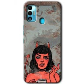 Tecno Spark 7T Devil Girl Baskılı Uyumlu Silikon Kılıf