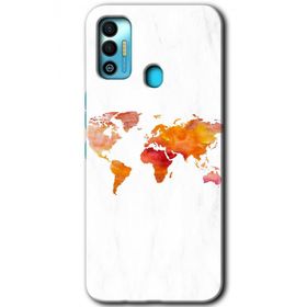 Tecno Spark 7T Dünya Haritası Baskılı Uyumlu Silikon Kılıf