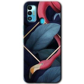 Tecno Spark 7T Flamingo Yaprak Baskılı Uyumlu Silikon Kılıf