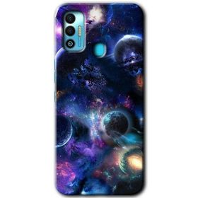 Tecno Spark 7T Gezegen Karışımı Baskılı Uyumlu Silikon Kılıf
