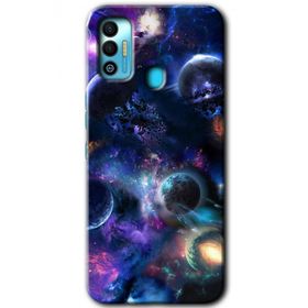 Tecno Spark 7T Gezegen Karışımı Baskılı Uyumlu Silikon Kılıf