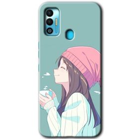 Tecno Spark 7T Happy Girl Baskılı Uyumlu Silikon Kılıf
