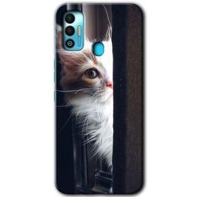 Tecno Spark 7T Kedi Bakışı Baskılı Uyumlu Silikon Kılıf