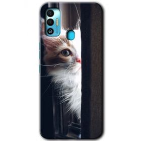 Tecno Spark 7T Kedi Bakışı Baskılı Uyumlu Silikon Kılıf