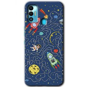 Tecno Spark 7T Kedi Galaksi Baskılı Uyumlu Silikon Kılıf