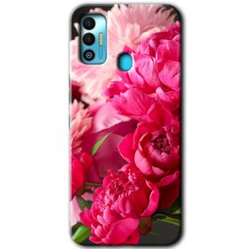 Tecno Spark 7T Kırmızı Beyaz Gül Baskılı Uyumlu Silikon Kılıf