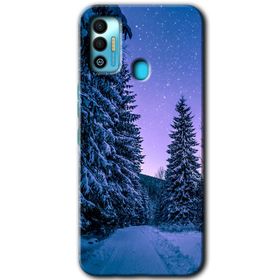 Tecno Spark 7T Kış Manzarası Baskılı Uyumlu Silikon Kılıf