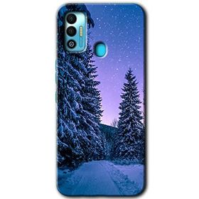 Tecno Spark 7T Kış Manzarası Baskılı Uyumlu Silikon Kılıf
