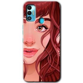 Tecno Spark 7T Kızıl Kız Baskılı Uyumlu Silikon Kılıf