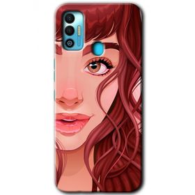 Tecno Spark 7T Kızıl Kız Baskılı Uyumlu Silikon Kılıf