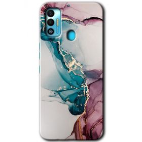 Tecno Spark 7T Liquid Mermer Baskılı Uyumlu Silikon Kılıf