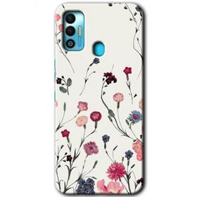 Tecno Spark 7T Mat Çiçek Baskılı Uyumlu Silikon Kılıf