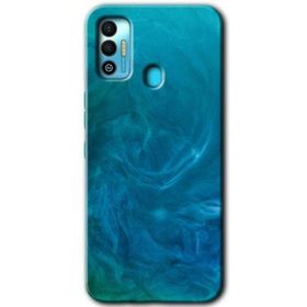 Tecno Spark 7T Mavi Aura Baskılı Uyumlu Silikon Kılıf