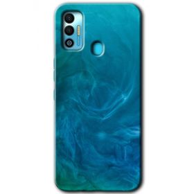 Tecno Spark 7T Mavi Aura Baskılı Uyumlu Silikon Kılıf