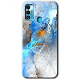 Tecno Spark 7T Mavi Buzul Baskılı Uyumlu Silikon Kılıf