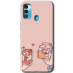 Tecno Spark 7T Meyveli Süt Baskılı Uyumlu Silikon Kılıf