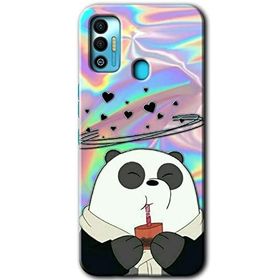 Tecno Spark 7T Milkshake Panda Baskılı Uyumlu Silikon Kılıf