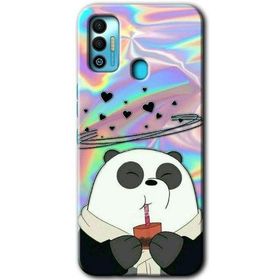 Tecno Spark 7T Milkshake Panda Baskılı Uyumlu Silikon Kılıf