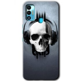 Tecno Spark 7T Müzik Kurukafa Baskılı Uyumlu Silikon Kılıf