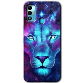 Tecno Spark 7T Neon Lion Baskılı Uyumlu Silikon Kılıf