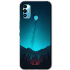 Tecno Spark 7T Night Fores Mount Baskılı Uyumlu Silikon Kılıf