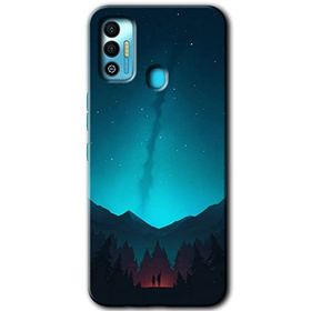 Tecno Spark 7T Night Fores Mount Baskılı Uyumlu Silikon Kılıf