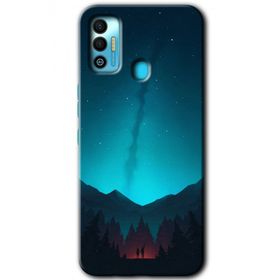 Tecno Spark 7T Night Fores Mount Baskılı Uyumlu Silikon Kılıf