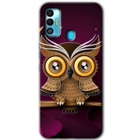 Tecno Spark 7T Owl Bird Branch Baskılı Uyumlu Silikon Kılıf