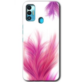 Tecno Spark 7T Pembe Tüy Baskılı Uyumlu Silikon Kılıf