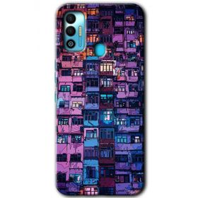 Tecno Spark 7T Şehir Görünümü Baskılı Uyumlu Silikon Kılıf