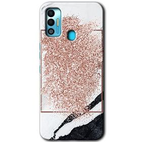 Tecno Spark 7T Simli Mermer Baskılı Uyumlu Silikon Kılıf