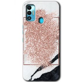 Tecno Spark 7T Simli Mermer Baskılı Uyumlu Silikon Kılıf