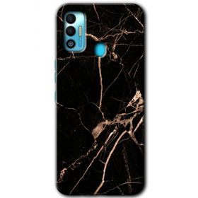Tecno Spark 7T Siyah Gold Mermer Baskılı Uyumlu Silikon Kılıf