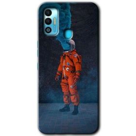 Tecno Spark 7T Smoke Astronot Baskılı Uyumlu Silikon Kılıf