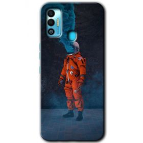 Tecno Spark 7T Smoke Astronot Baskılı Uyumlu Silikon Kılıf