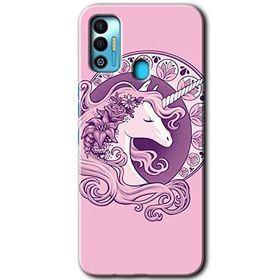 Tecno Spark 7T Unicorn Pembe Baskılı Uyumlu Silikon Kılıf