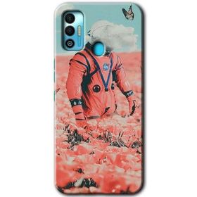 Tecno Spark 7T Uzay Bahçesi Baskılı Uyumlu Silikon Kılıf