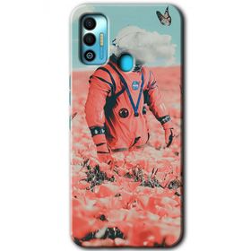 Tecno Spark 7T Uzay Bahçesi Baskılı Uyumlu Silikon Kılıf