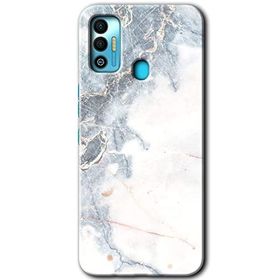 Tecno Spark 7T White Marble Baskılı Uyumlu Silikon Kılıf
