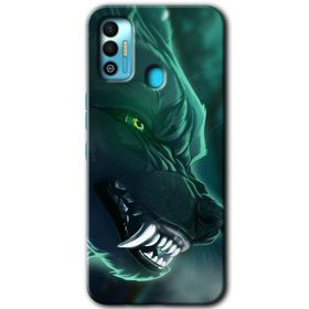 Tecno Spark 7T Yeşil Kurt Baskılı Uyumlu Silikon Kılıf