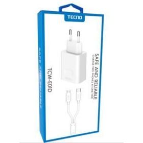 Tecno TCW-E01D Beyaz Şarj ve Data Kablosu