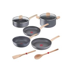 Tefal G26693-82 5 Parça Tencere + 2 Tahta Kaşıklı Naturel Set