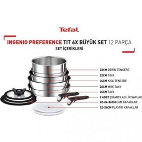 Tefal Ingenio Titanyum 6x 12 Parça Büyük Tava ve Tencere Seti
