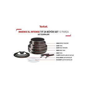Tefal İngenio Xl Intense 2X 12 Parça Titanyum Tencere Tava Seti