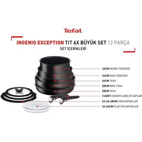 Tefal L76391 Ingenio Titanyum 6X Exception Büyük Tava ve Tencere Seti