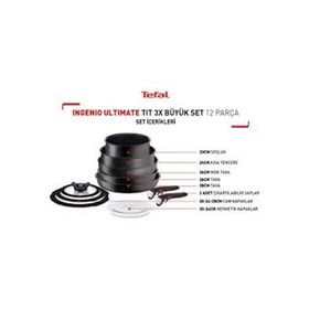 Tefal L76490 Ingenio Titanyum 3X Ultimate Büyük 12 Parça Tava ve Tencere Seti