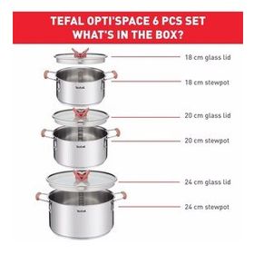 Tefal Optispace 6 Parça Çelik Tencere Seti