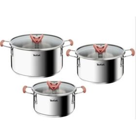 Tefal Optispace İndüksiyon Tabanlı 6 Parça Çelik Tencere Seti