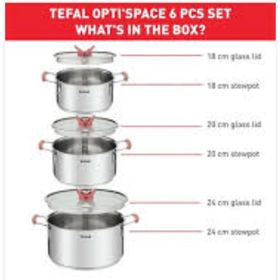 Tefal Optispace İndüksiyon Tabanlı 6 Parça Çelik Tencere Seti